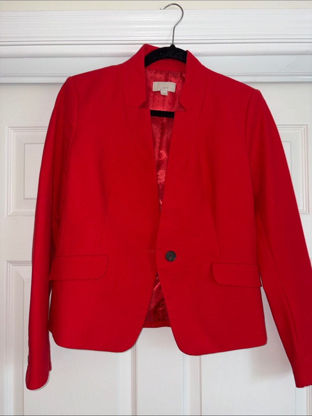 LOFT Red Single-Button Tailored Blazer